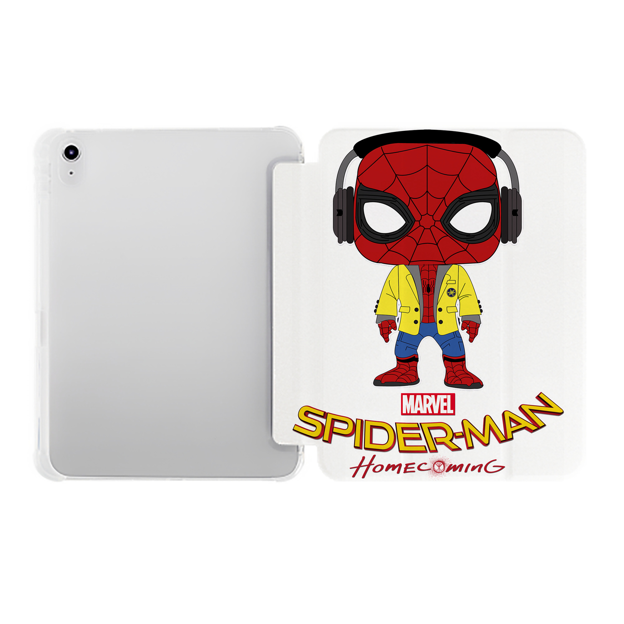 （画像用） Spider Man スパイダーマン IPad ケース ペン収納付き 三つ折りスタンド PUレザー×シリコン 対応機種9.5/10.5/10.9インチ